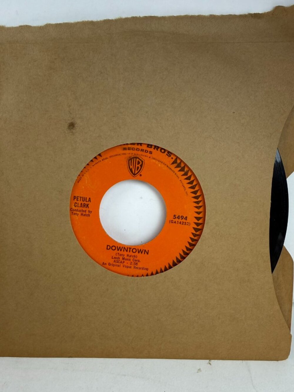 Petula Clark - Downtown / You'd Better Love Me 7" Vinyl 45 RPM Warner Bros. 5494